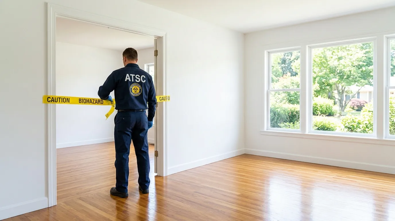 Certified biohazard cleanup crew performing Crime Scene Cleanup in Stanford